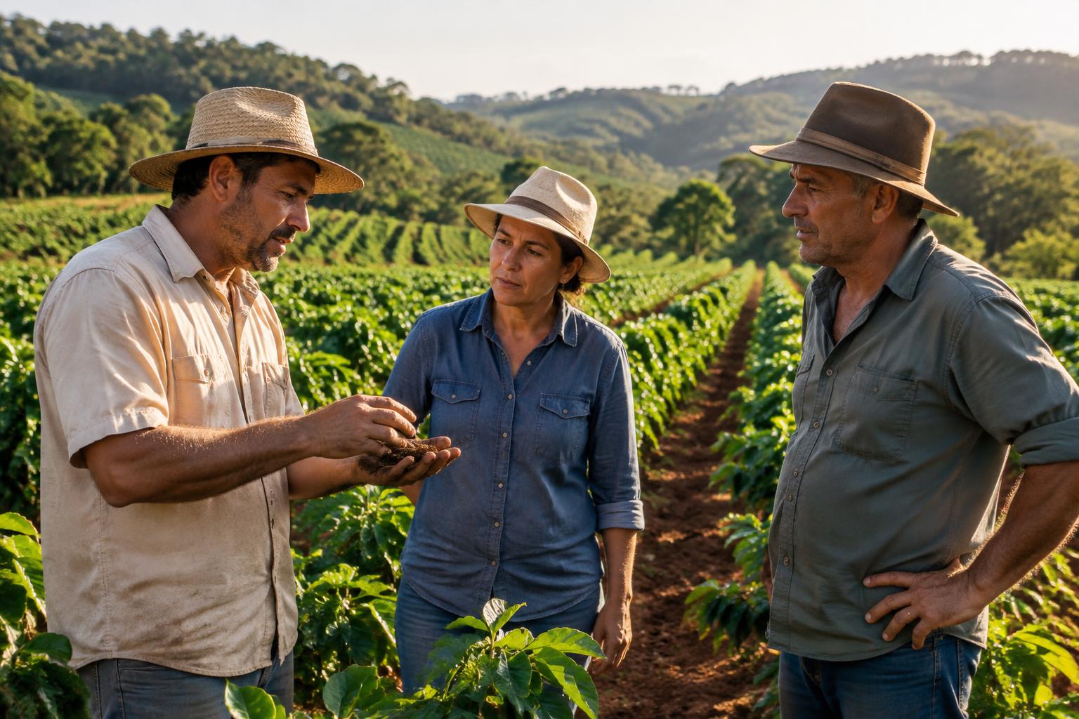 Produtores brasileiros juntos no campo